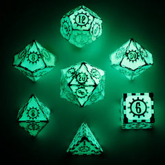 Gears of Fate Solid Metal Dice Set-Glow in the dark | Gear Gaming Bentonville