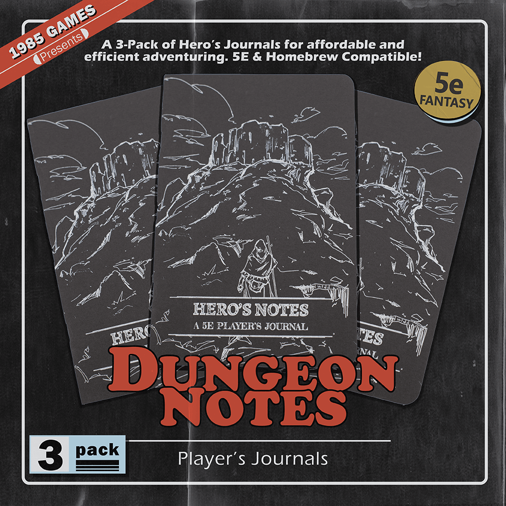 Dungeon Notes:  5E Player's Journal - Black | Gear Gaming Bentonville
