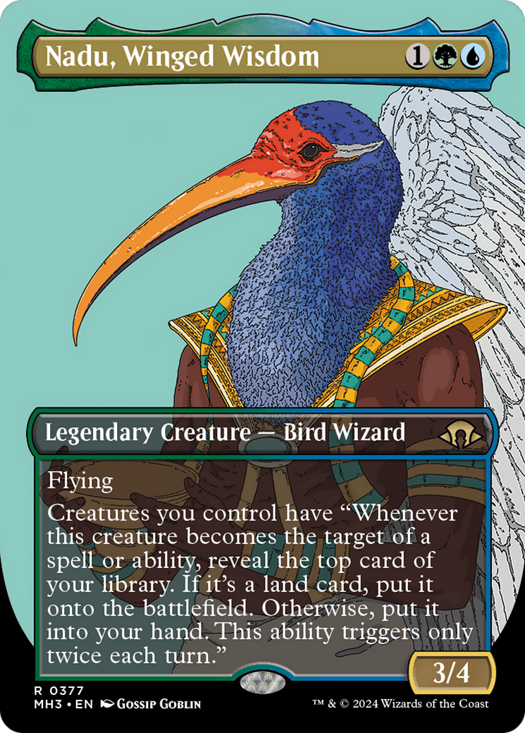 Nadu, Winged Wisdom (Borderless) [Modern Horizons 3] | Gear Gaming Bentonville