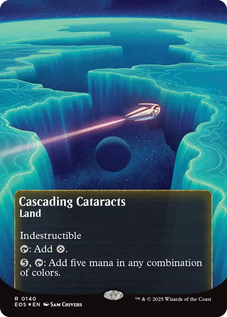 Cascading Cataracts (0140) (Borderless) (Galaxy Foil) [Edge of Eternities: Stellar Sights] | Gear Gaming Bentonville