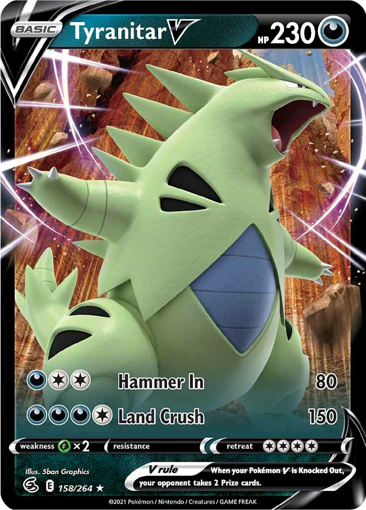 Tyranitar V (158/264) [Sword & Shield: Fusion Strike] | Gear Gaming Bentonville