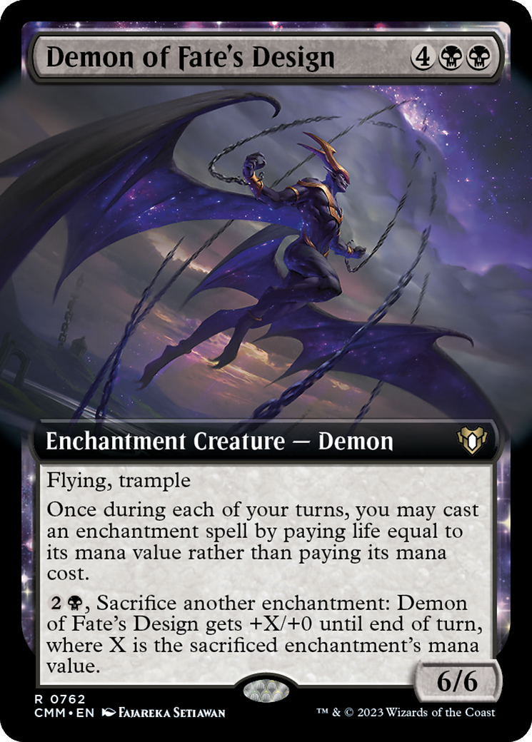 Demon of Fate's Design (Extended Art) [Commander Masters] | Gear Gaming Bentonville