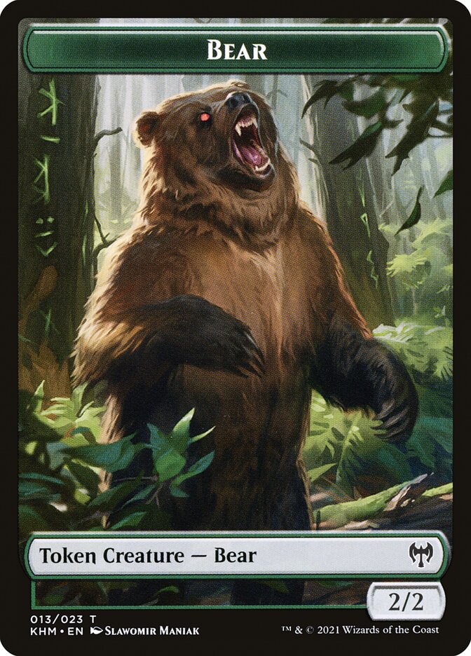 Human Warrior // Bear Double-Sided Token [Kaldheim Tokens] | Gear Gaming Bentonville