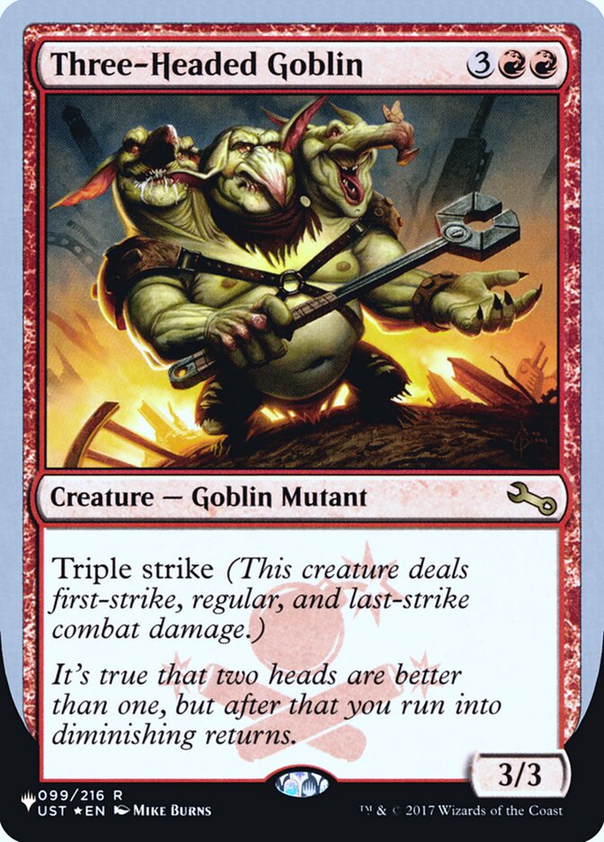 Three-Headed Goblin (Unfinity Foil Edition) [The List] | Gear Gaming Bentonville