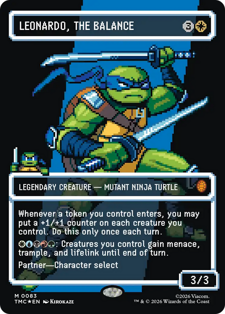 Leonardo, the Balance (0083) (Borderless) (Surge Foil) [Teenage Mutant Ninja Turtles Commander] | Gear Gaming Bentonville