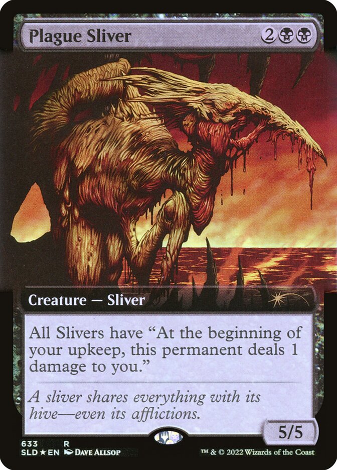 Plague Sliver (Extended Art) (Step-and-Compleat Foil) [Secret Lair Drop Promos] | Gear Gaming Bentonville