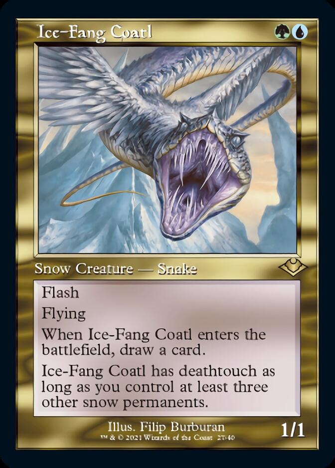 Ice-Fang Coatl (Retro Foil Etched) [Modern Horizons] | Gear Gaming Bentonville