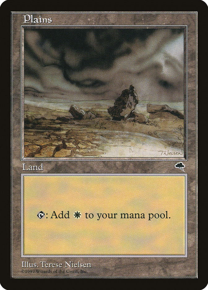 Plains (Black Signature on White Background) [Tempest] | Gear Gaming Bentonville