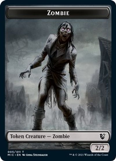 Zombie // Zombie Double-Sided Token (005 MIC/005 MID) [Innistrad: Midnight Hunt Commander Tokens] | Gear Gaming Bentonville