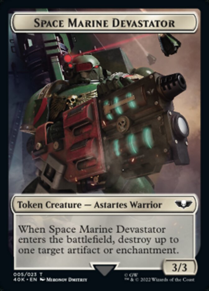 Soldier (002) // Space Marine Devastator Double-Sided Token [Warhammer 40,000 Tokens] | Gear Gaming Bentonville