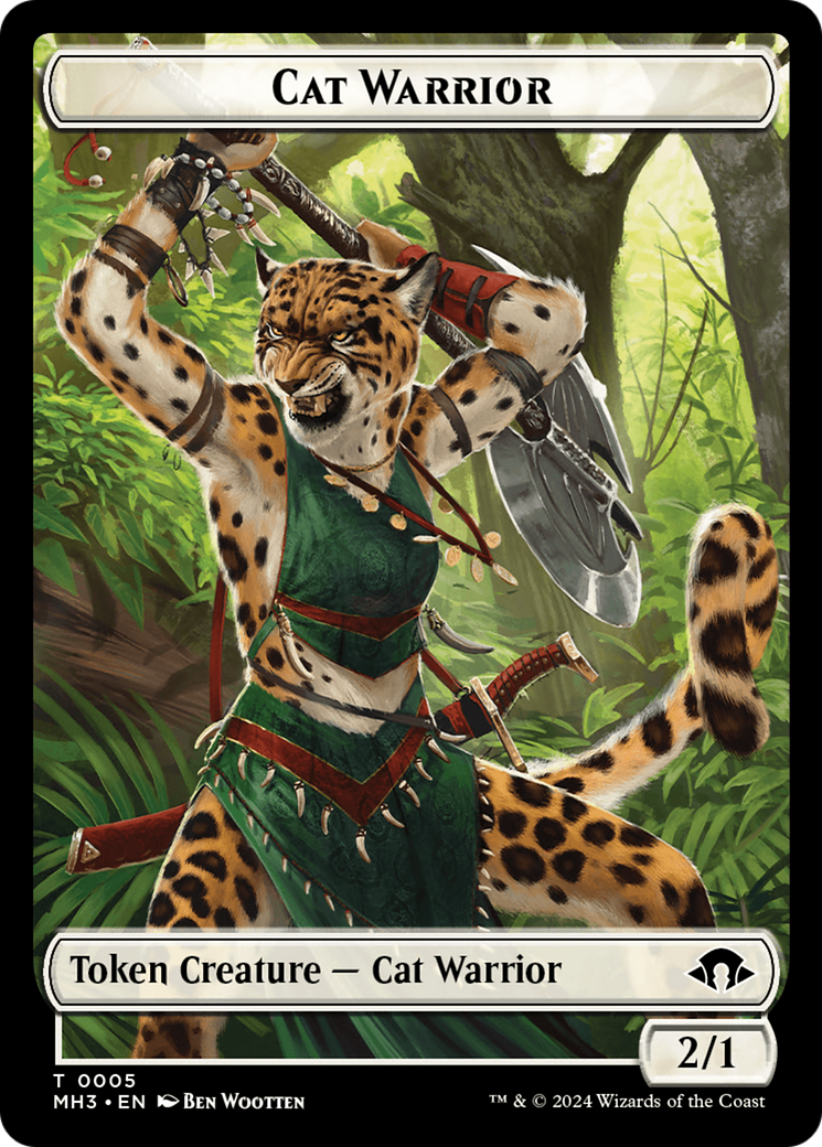 Cat Warrior Token [Modern Horizons 3 Tokens] | Gear Gaming Bentonville