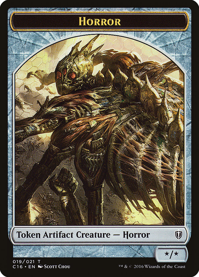 Horror // Thopter Double-Sided Token [Commander 2016 Tokens] | Gear Gaming Bentonville
