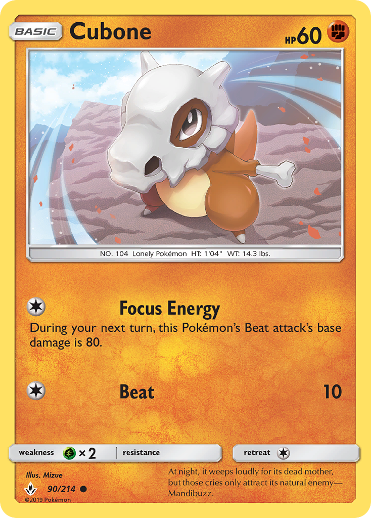 Cubone (90/214) [Sun & Moon: Unbroken Bonds] | Gear Gaming Bentonville