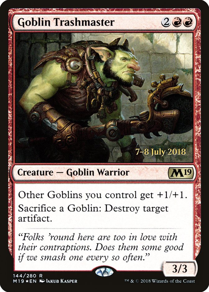 Goblin Trashmaster [Core Set 2019 Prerelease Promos] | Gear Gaming Bentonville