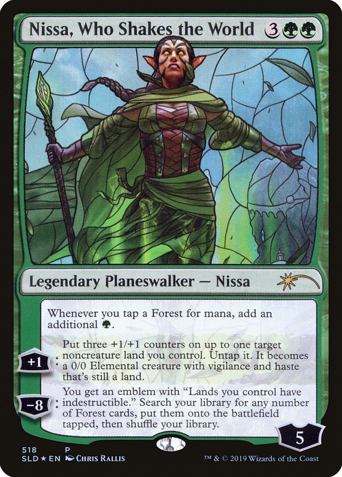 Nissa, Who Shakes the World (Stained Glass) [Secret Lair Drop Promos] | Gear Gaming Bentonville