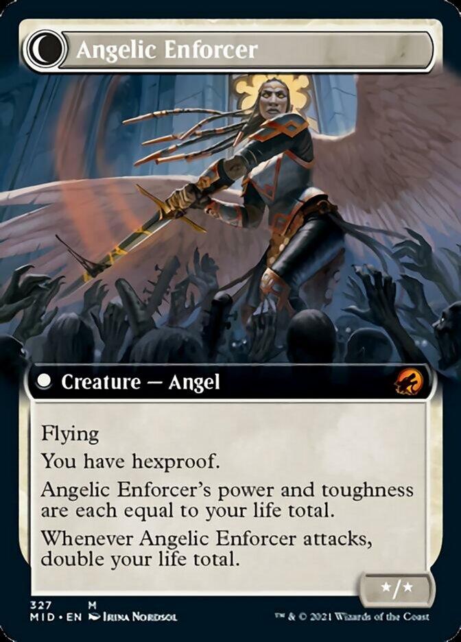 Enduring Angel // Angelic Enforcer (Extended Art) [Innistrad: Midnight Hunt] | Gear Gaming Bentonville