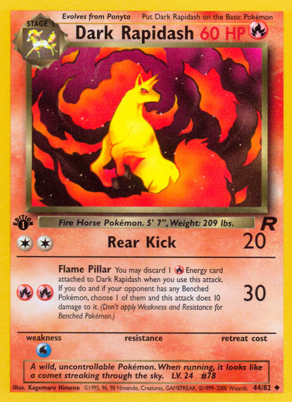 Dark Rapidash (44/82) [Team Rocket 1st Edition] | Gear Gaming Bentonville