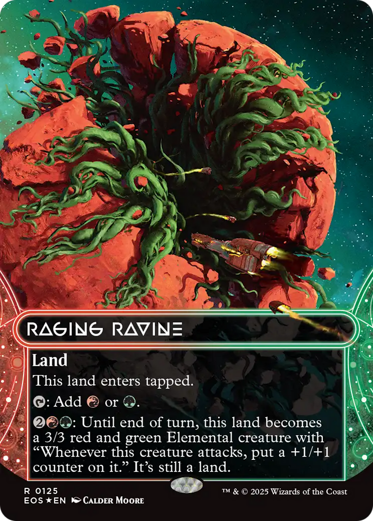 Raging Ravine (0125) (Borderless) (Galaxy Foil) [Edge of Eternities: Stellar Sights] | Gear Gaming Bentonville
