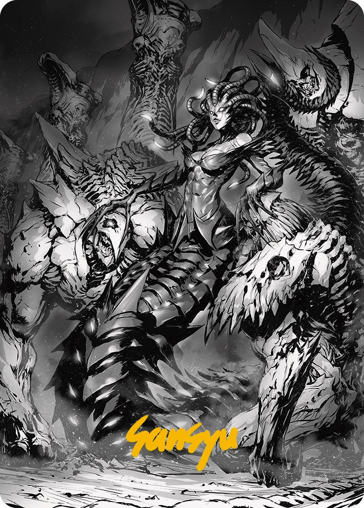 Vraska, Betrayal's Sting Art Card (Gold-Stamped Signature) [Phyrexia: All Will Be One Art Series] | Gear Gaming Bentonville