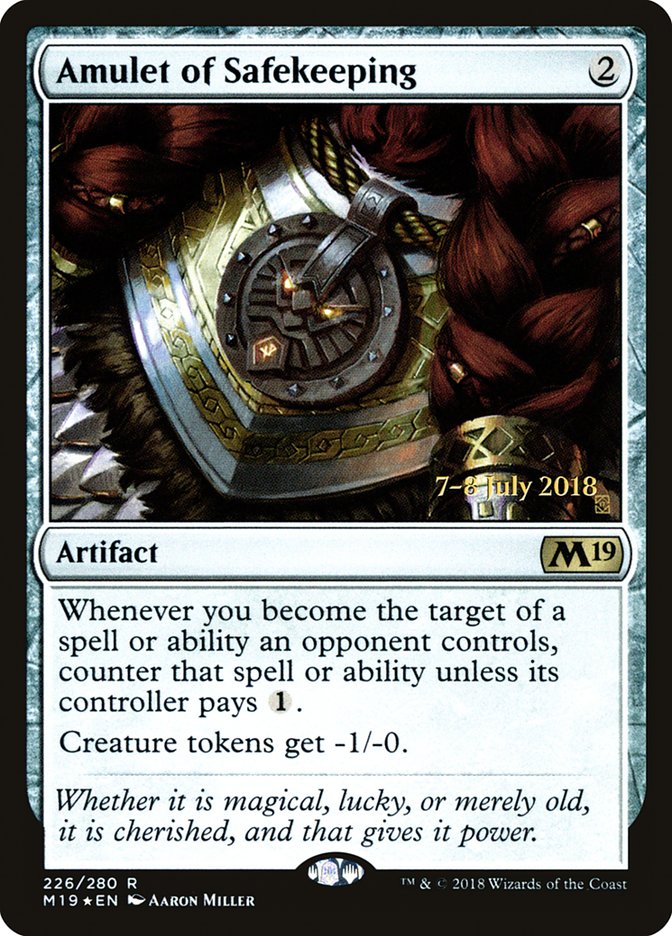 Amulet of Safekeeping [Core Set 2019 Prerelease Promos] | Gear Gaming Bentonville