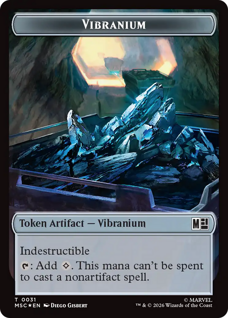 The Monarch (016) // Vibranium (031) Double-Sided Token (Surge Foil) [Marvel Super Heroes Commander Tokens] | Gear Gaming Bentonville