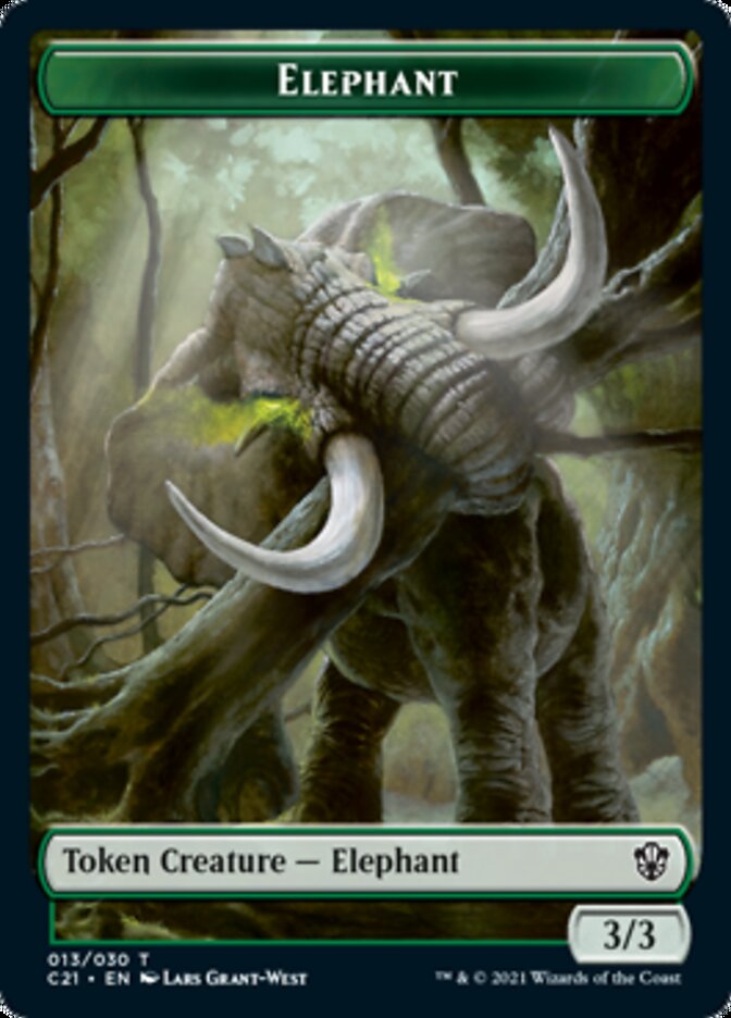 Frog Lizard // Elephant Double-Sided Token [Commander 2021 Tokens] | Gear Gaming Bentonville
