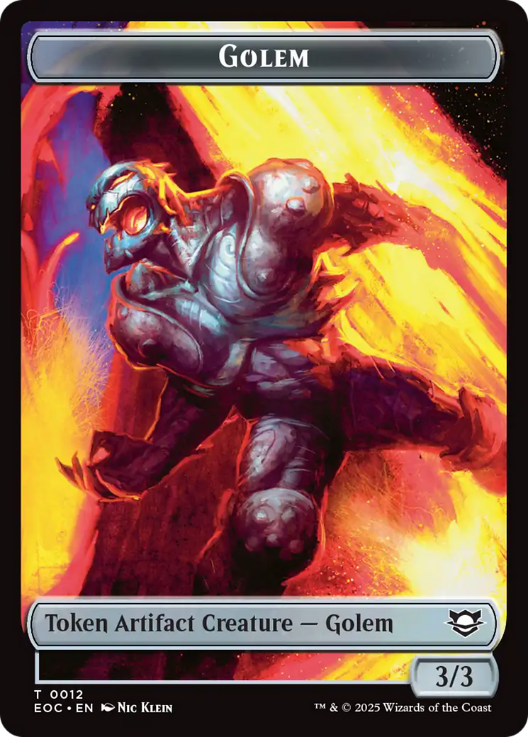 Copy // Golem (0012) Double-Sided Token [Edge of Eternities Commander Tokens] | Gear Gaming Bentonville