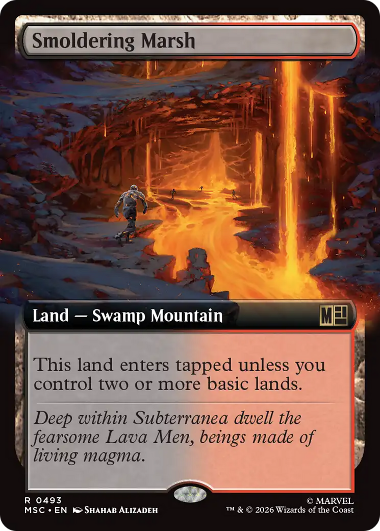 Smoldering Marsh (Extended Art) [Marvel Super Heroes Commander] | Gear Gaming Bentonville