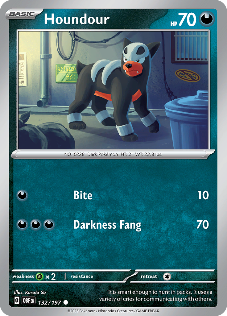 Houndour (132/197) [Scarlet & Violet: Obsidian Flames] | Gear Gaming Bentonville