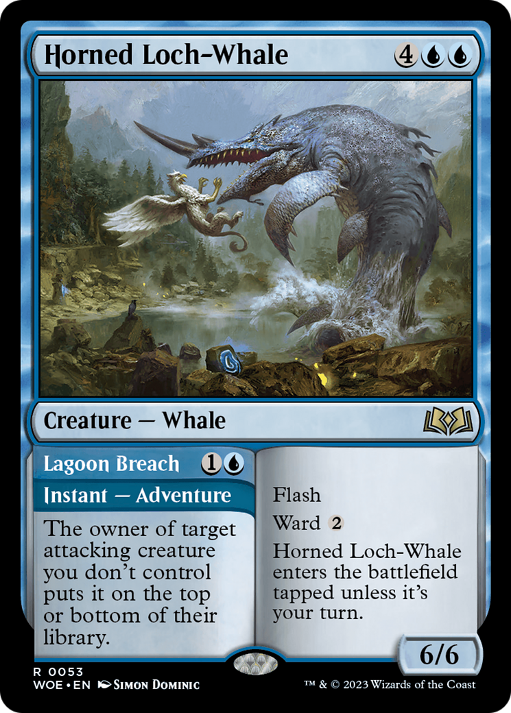 Horned Loch-Whale // Lagoon Breach [Wilds of Eldraine] | Gear Gaming Bentonville