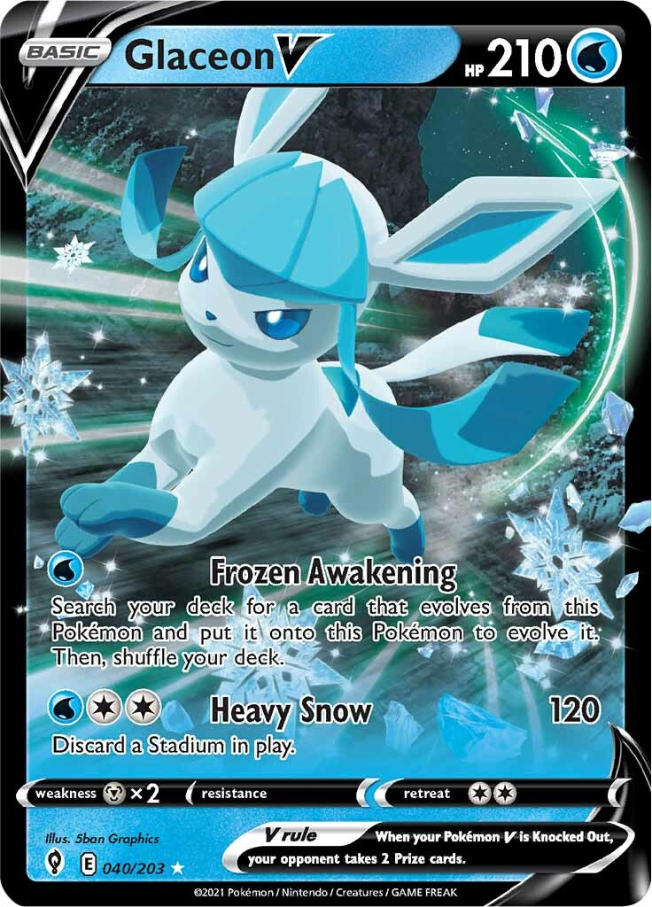 Glaceon V (040/203) [Sword & Shield: Evolving Skies] | Gear Gaming Bentonville