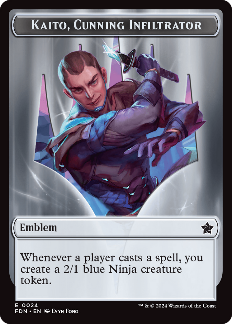 Emblem - Kaito, Cunning Infiltrator // Ninja Doubled-Sided Token [Foundations Tokens] | Gear Gaming Bentonville