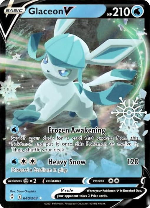 Glaceon V (040/203) (Holiday Calendar) [Sword & Shield: Evolving Skies] | Gear Gaming Bentonville