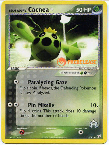 Team Aqua's Cacnea (24/95) (Prerelease Promo) [EX: Team Magma vs Team Aqua] | Gear Gaming Bentonville