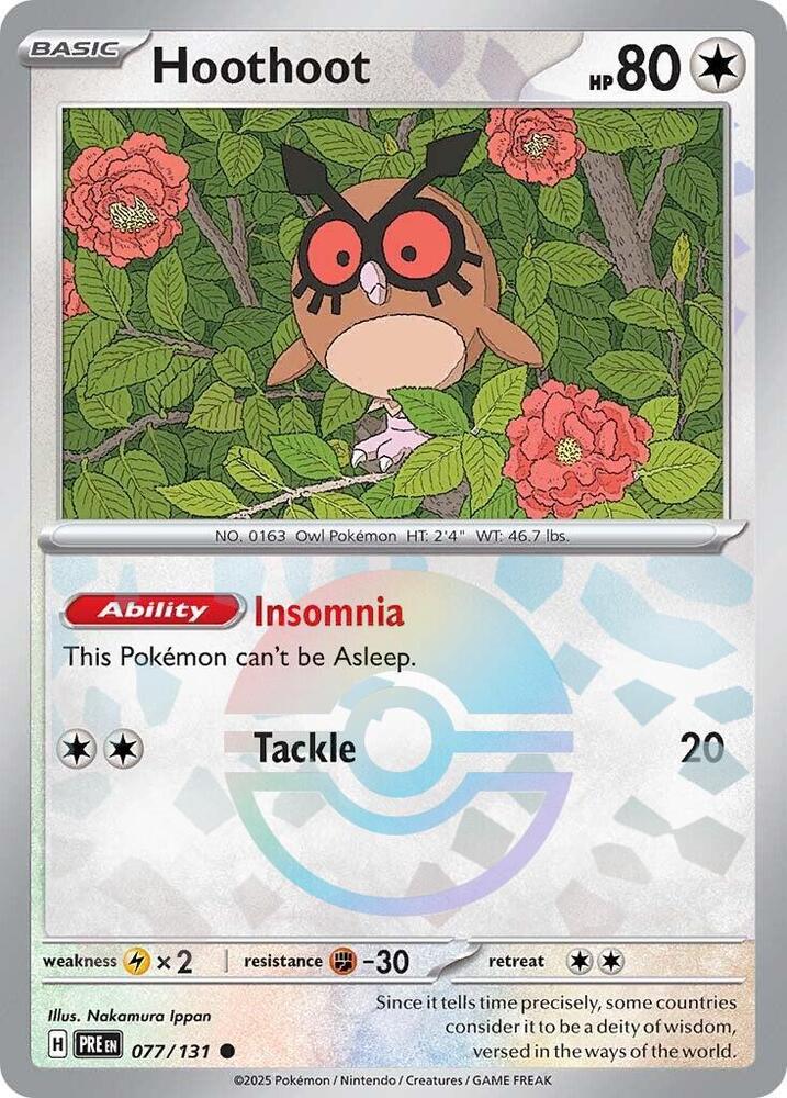 Hoothoot (077/131) (Poke Ball Pattern) [Scarlet & Violet: Prismatic Evolutions] | Gear Gaming Bentonville