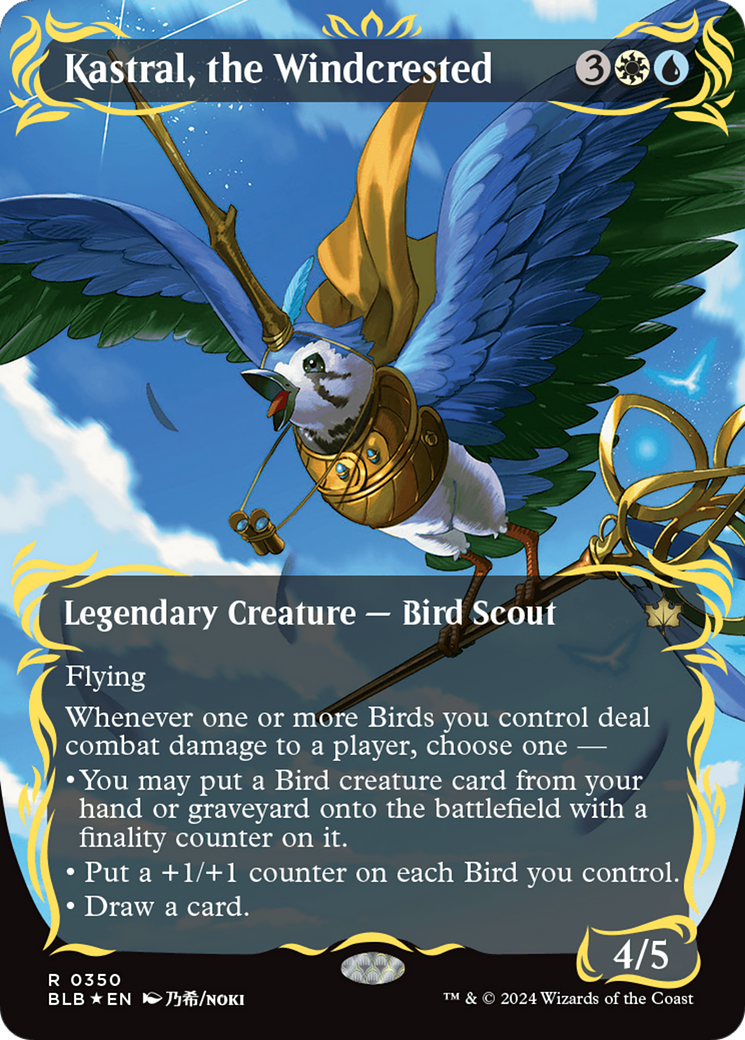 Kastral, the Windcrested (Borderless) (Raised Foil) [Bloomburrow] | Gear Gaming Bentonville