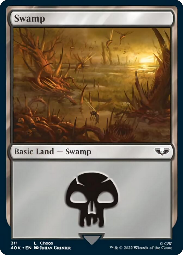 Swamp (311) (Surge Foil) [Warhammer 40,000] | Gear Gaming Bentonville