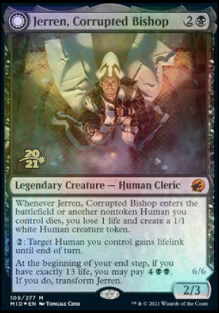 Jerren, Corrupted Bishop // Ormendahl, the Corrupted [Innistrad: Midnight Hunt Prerelease Promos] | Gear Gaming Bentonville
