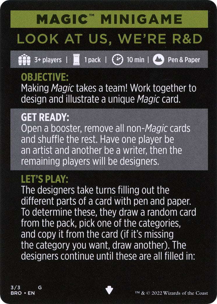 Look at Us, We're R&D (Magic Minigame) [The Brothers' War Minigame] | Gear Gaming Bentonville