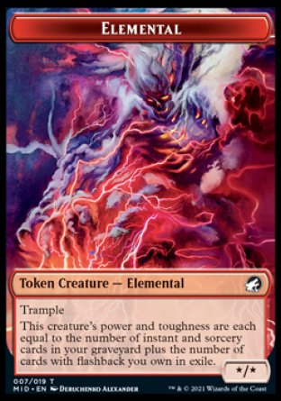 Wolf // Elemental Double-Sided Token [Innistrad: Midnight Hunt Tokens] | Gear Gaming Bentonville
