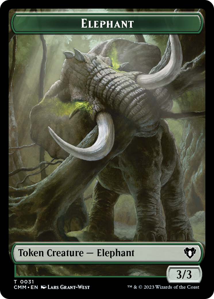 Soldier // Elephant Double-Sided Token [Commander Masters Tokens] | Gear Gaming Bentonville