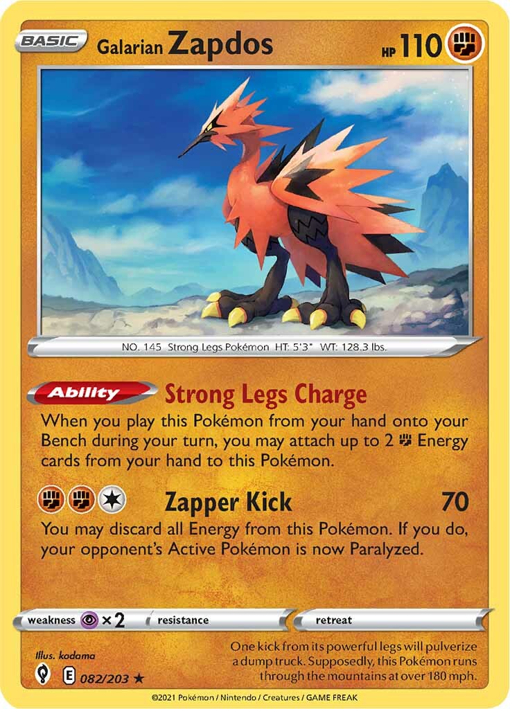 Galarian Zapdos (082/203) [Sword & Shield: Evolving Skies] | Gear Gaming Bentonville