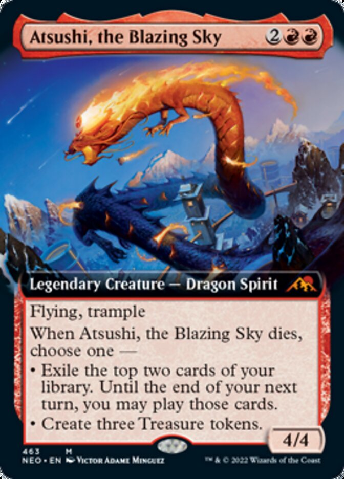 Atsushi, the Blazing Sky (Extended Art) [Kamigawa: Neon Dynasty] | Gear Gaming Bentonville