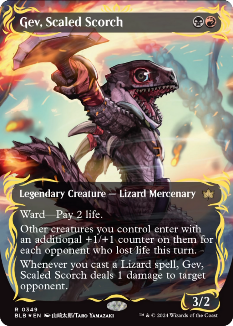 Gev, Scaled Scorch (Borderless) (Raised Foil) [Bloomburrow] | Gear Gaming Bentonville