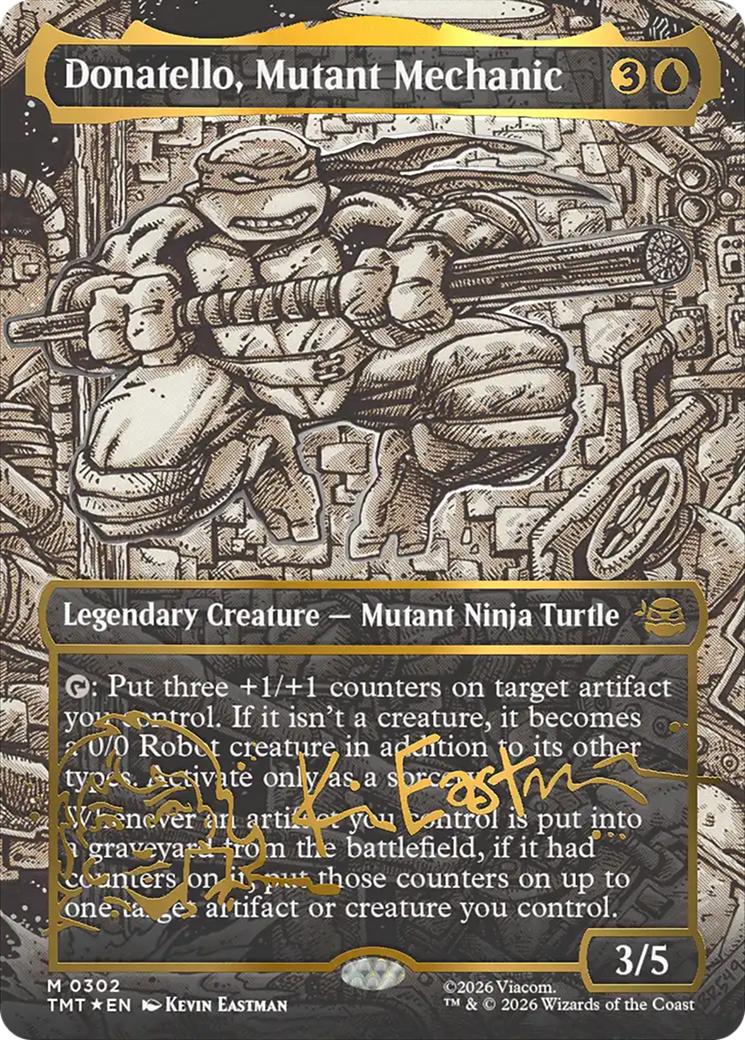 Donatello, Mutant Mechanic (Borderless) (Gold-Stamped Signature) [Teenage Mutant Ninja Turtles] | Gear Gaming Bentonville