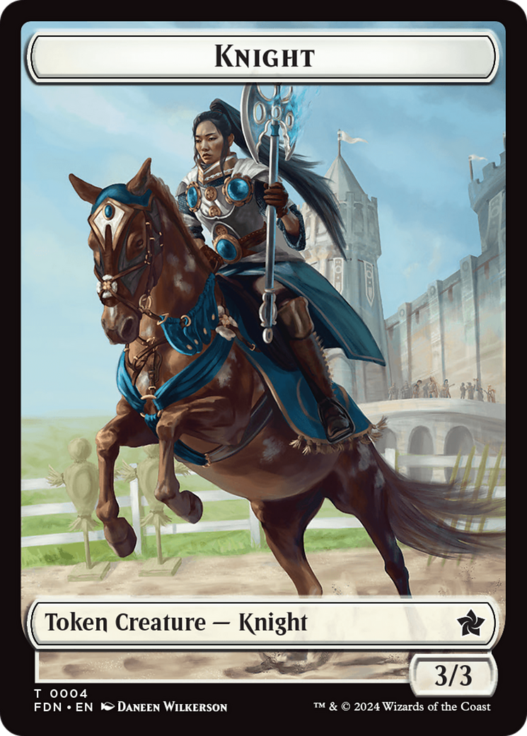 Human // Knight Double-Sided Token [Foundations Tokens] | Gear Gaming Bentonville