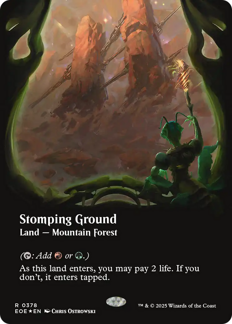 Stomping Ground (Borderless) (Galaxy Foil) [Edge of Eternities] | Gear Gaming Bentonville