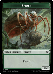 Spider // Blood Double-Sided Token [Bloomburrow Commander Tokens] | Gear Gaming Bentonville