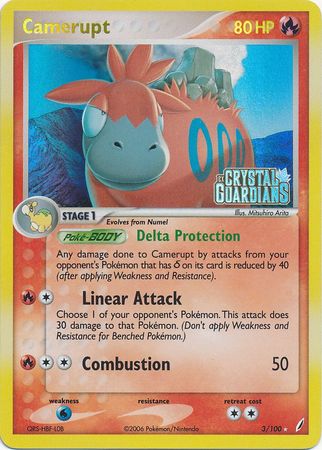 Camerupt (3/100) (Stamped) [EX: Crystal Guardians] | Gear Gaming Bentonville
