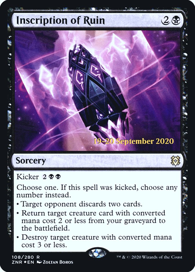Inscription of Ruin [Zendikar Rising Prerelease Promos] | Gear Gaming Bentonville